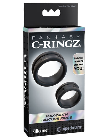 Fantasy C-Ringz Max Width Silicone Rings - Black