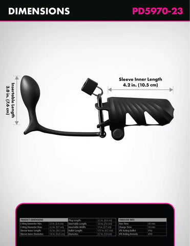 Fantasy C-Ringz Remote-Controlled Vibrating Cock Blocker With Ass-Gasm Plug - Black