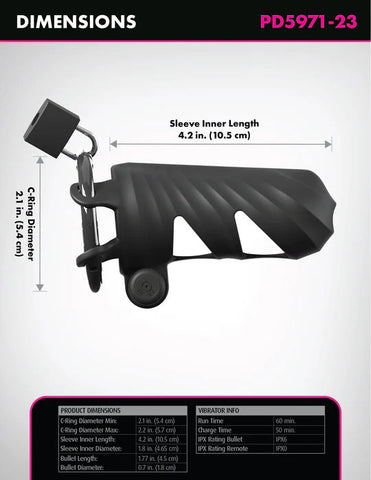 Fantasy C-Ringz Remote-Controlled Vibrating Cock Blocker - Black