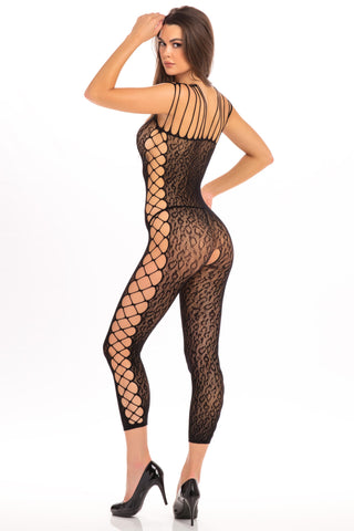 Animal Crotchless Bodystocking - One Size - Black