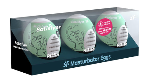 3 Pc Set Masturbator Egg - Riffle - Light Green