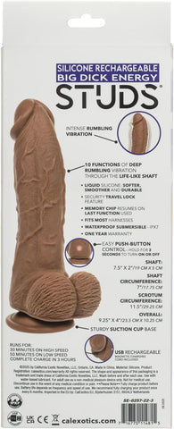 Silicone Rechargeable Big Dick Energy Studs - Brown