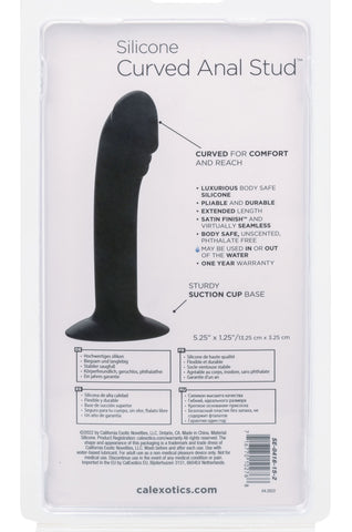 Silicone Curved Anal Stud - Black