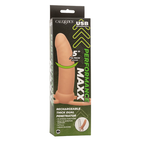 Performance Maxx Rechargeable Thick Dual  Penetrator - Ivory