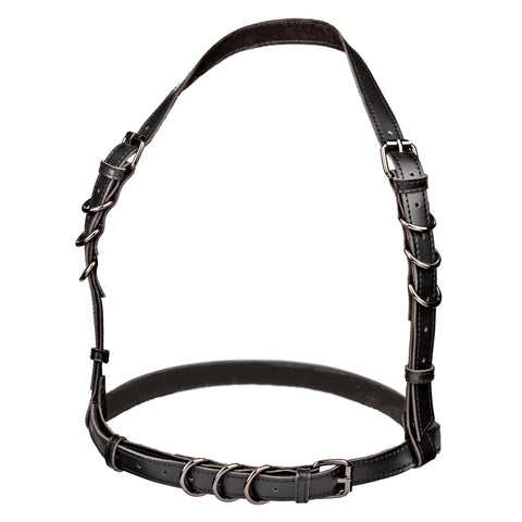 Euphoria Collection Plus Size Halter Buckle  Harness - Black