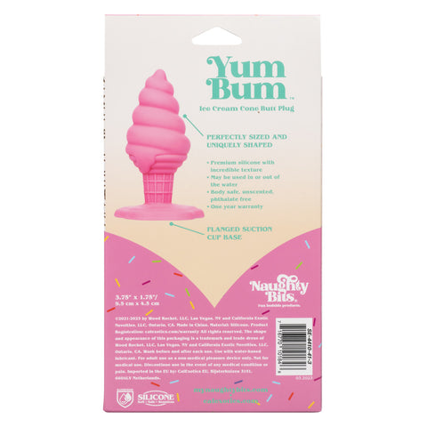 Naughty Bits Yum Bum Ice Cream Cone Butt Plug - Pink