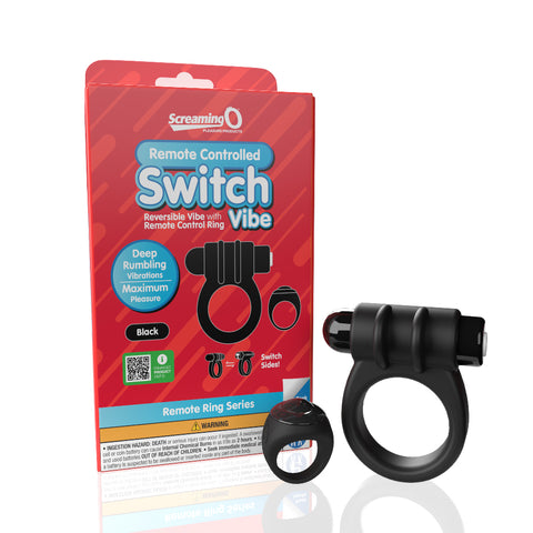 Screaming O Remote Controlled Switch Vibrating  Ring - Black