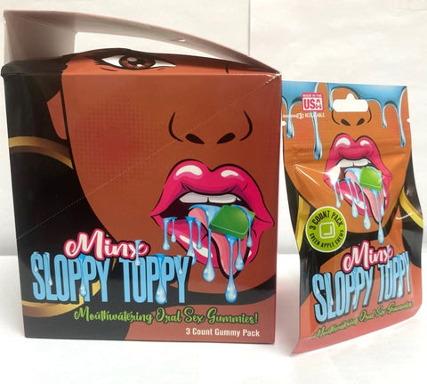 Minx Sloppy Toppy Oral Sex Gummies -  20 Ct Display - Green Apple