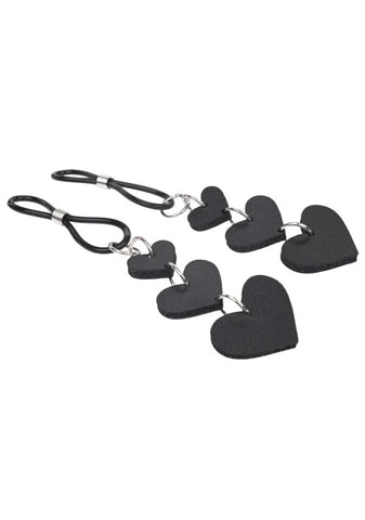 Heart Nipple Ties - Black