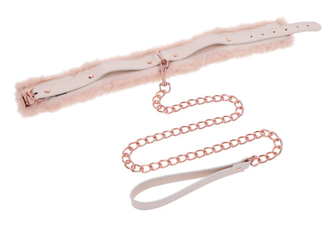 Peaches ‘N Creame Fur Collar and Leash - Pink