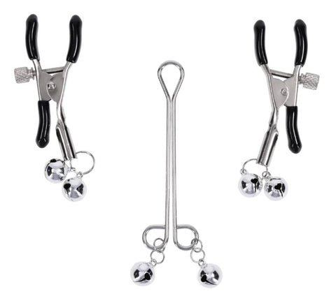 Shadow Bell Nipple and Clit Jewelry Silver