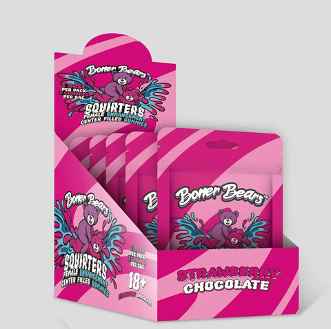 Boner Bears Squirters for Her 12 Pouches Display Chocolate Dipped Strawberry- (Net Pricing)