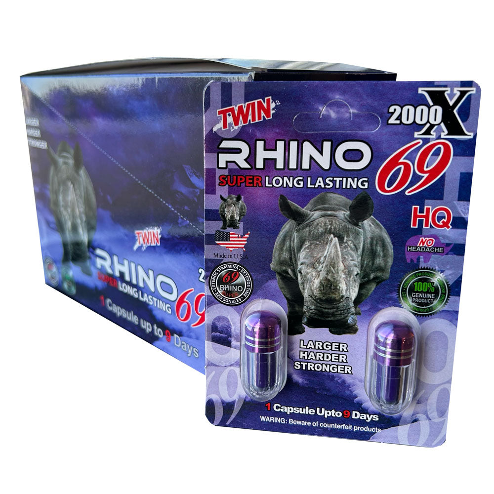 Rhino 69 - 990k - 24 Piece Display - 2 Pills Per Card Sleeve