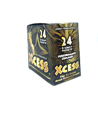 Xcess Cube Gummy 2 Count 24 Pcs Display - Male  Enhancement - Juicy Pineapple