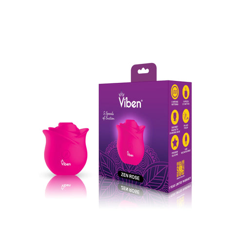 Zen Rose - Hot Pink - Handheld Rose Clitoral and Nipple Stimulator - Presale Only