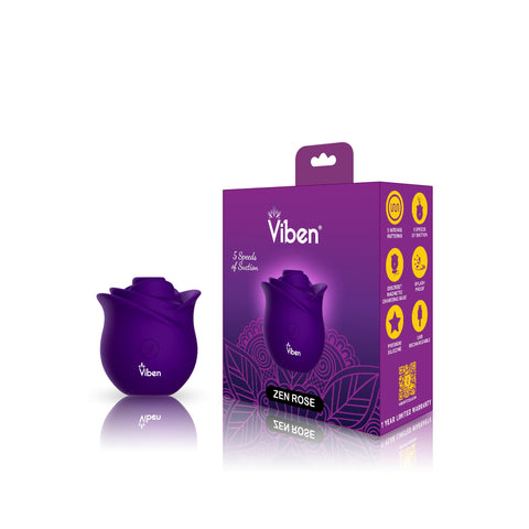 Zen Rose - Violet - Handheld Rose Clitoral and Nipple Stimulator - Presale Only