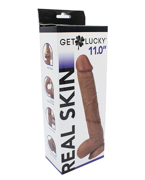 Real Skin 11 Inch Dual Layer Dong Lt Brown