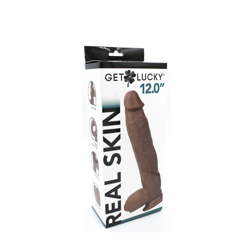 Real Skin 12 Inch Dual Layer Dong Lt Brown