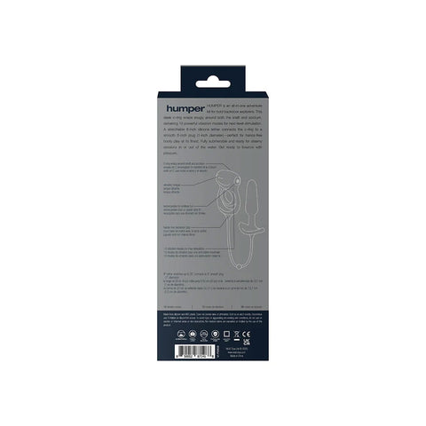 Humper Rechargeable Dual C-Ring With Anal Plug - Black