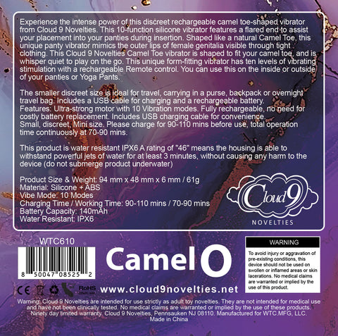 Cloud 9 Camel Toe Shaped Vibrator With Remote - Pink