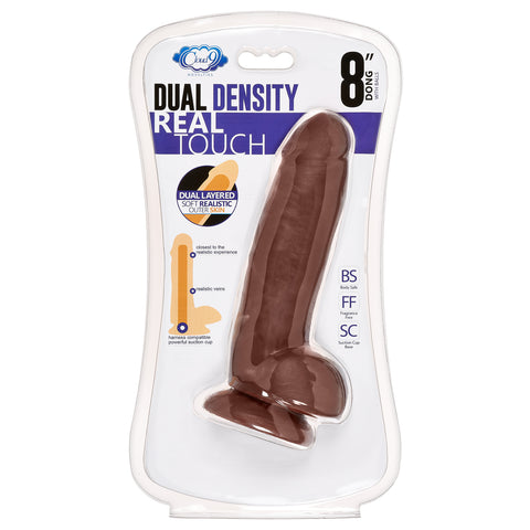 8" Dual Density Real Touch Thick With Realistic Painted Veins and Balls - Brown