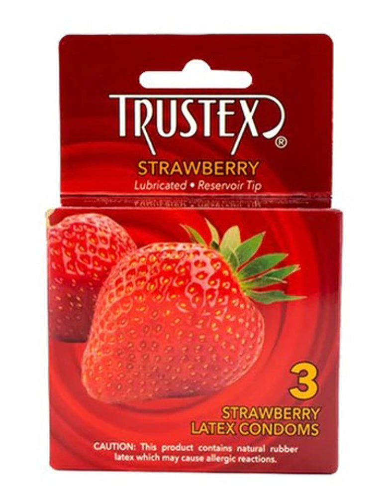 Trustex Flavored Lubricated Condoms - 3 Pack - Strawberry