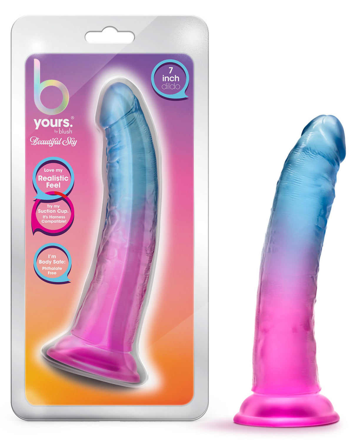 B Yours - Beautiful Sky - 7 Inch Dildo - Sunset