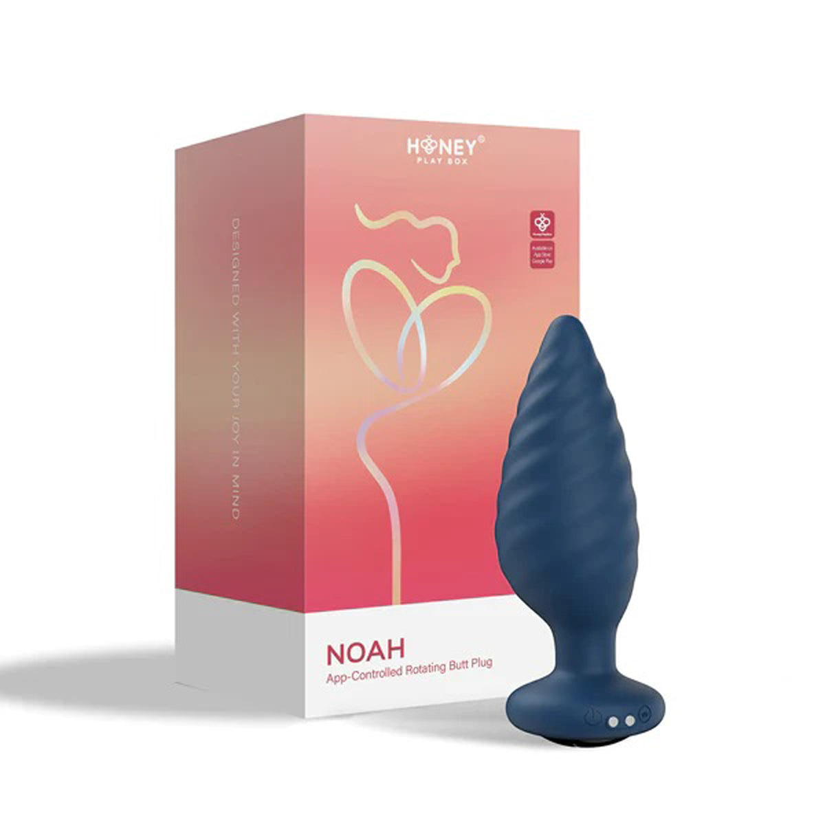 Noah - App Controlled Rotating Butt Plug - Blue