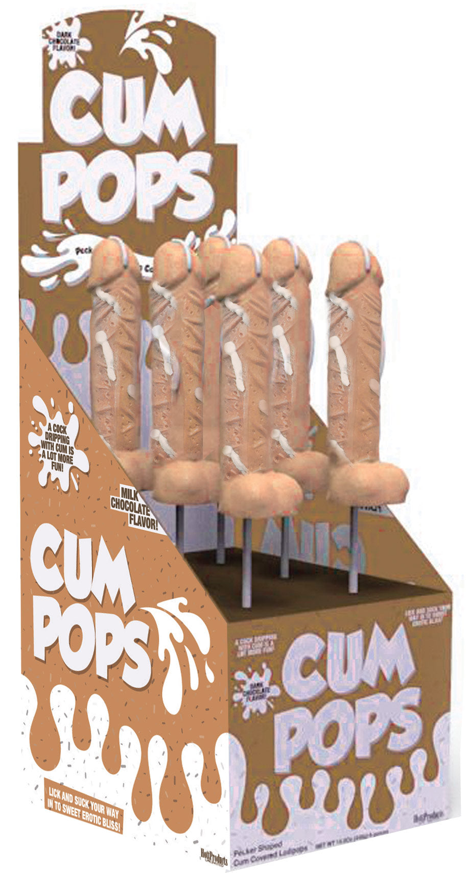 Cum Cock Pops - Milk Chocolate - 6 Piece P.O.P.  Display