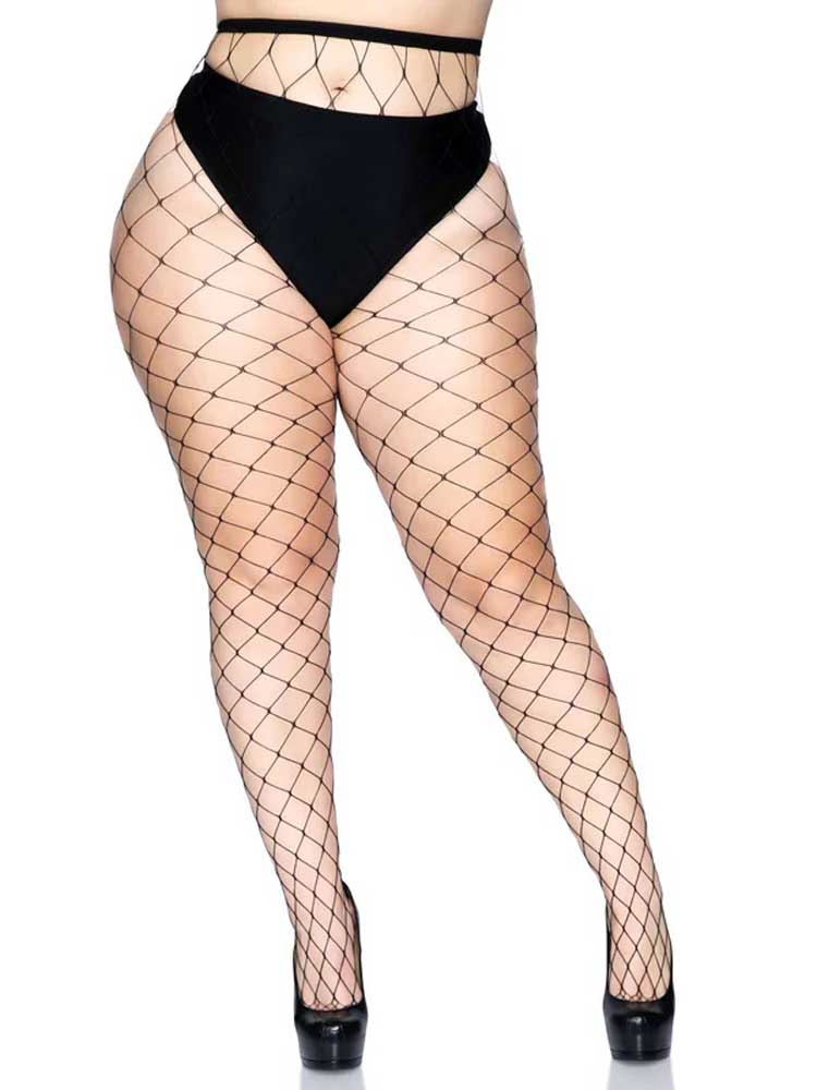 Fence Net Pantyhose - Queen - Black