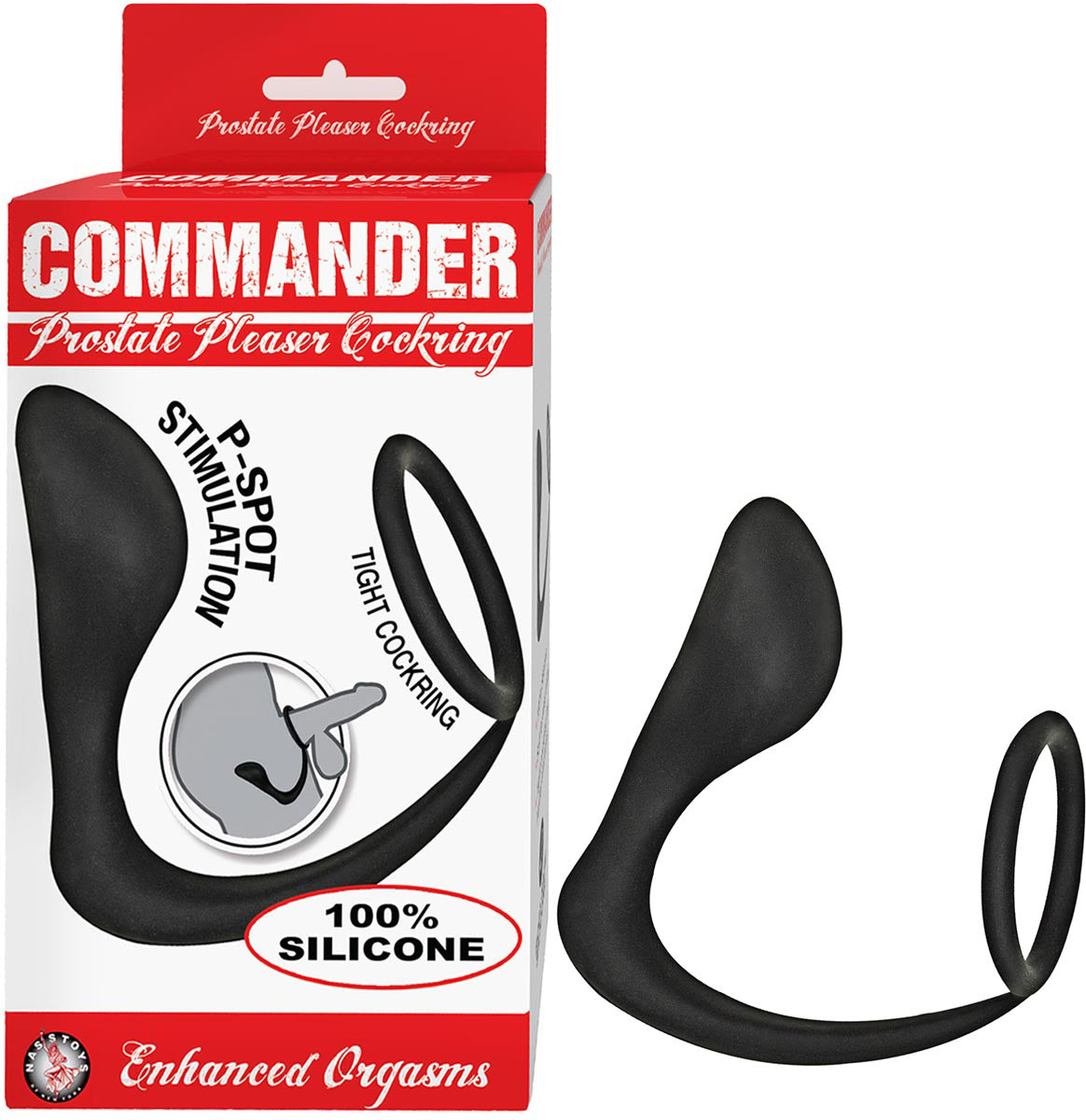 Commander Prostate Pleaser Cockring - Black