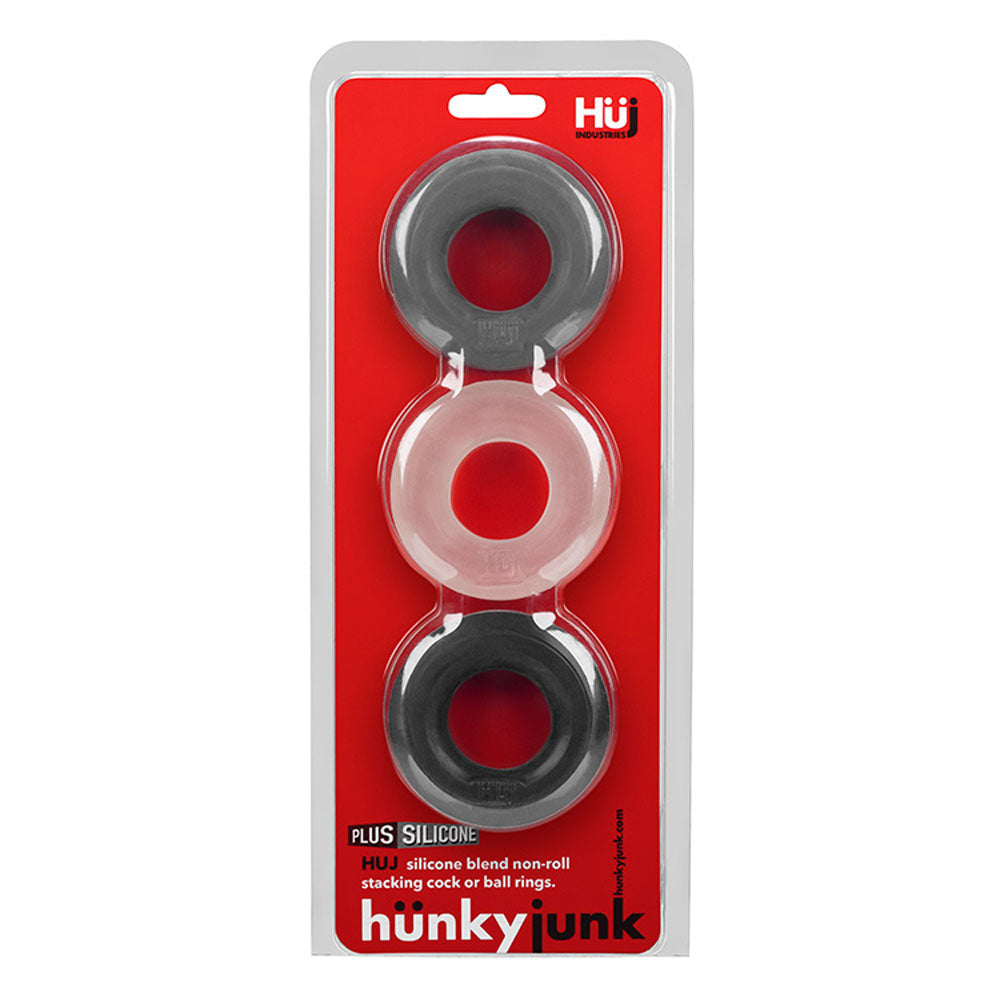 Hunkyjunk Huj3 C-Ring 3 Pk - Tar / Multi