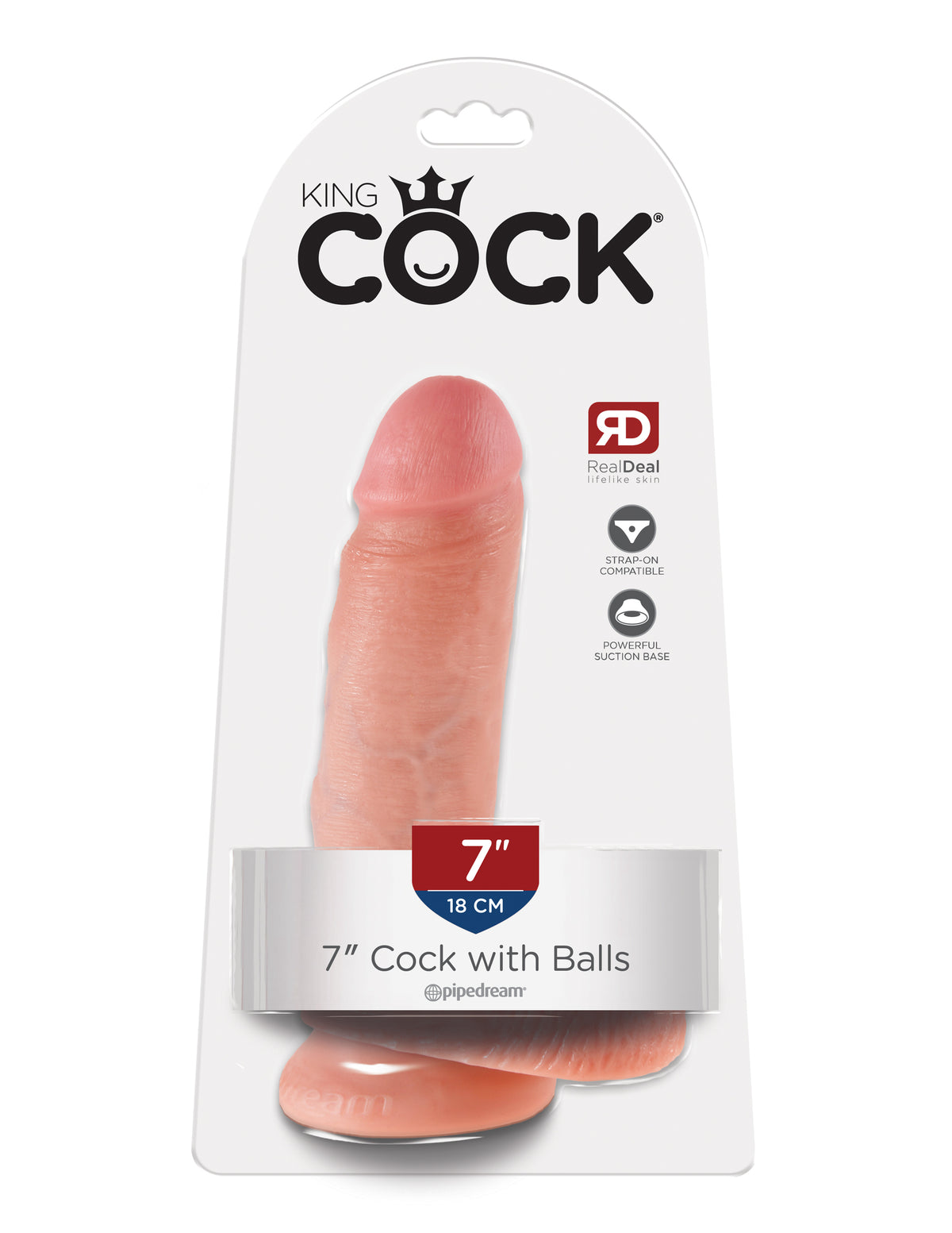 King Cock 7-Inch Cock With Balls - Flesh