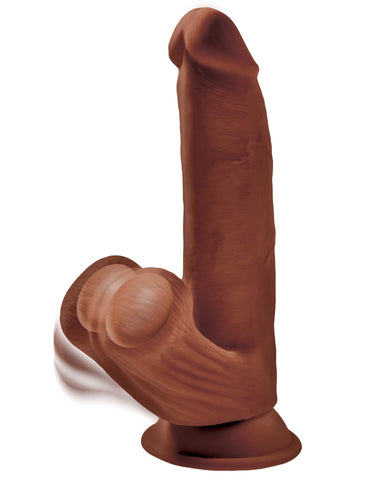 8 Inch Triple Density Cock With Swinging Balls -  Brown