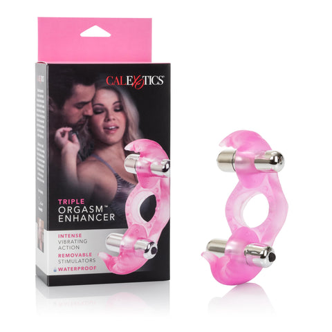 Silicone Triple Orgasm Erection Enhancer - Pink