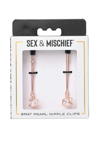 Brat Pearl Nipple Clips - Rose Gold