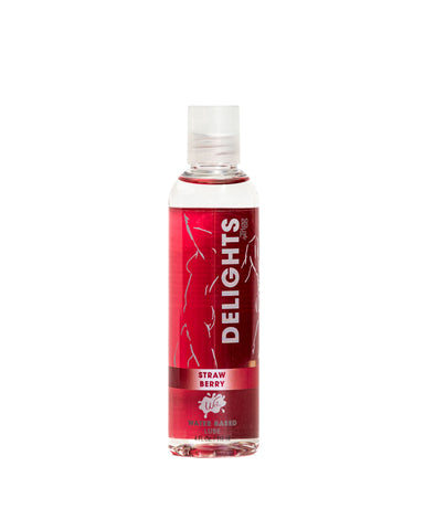 Delights Water Based - Strawberry - Flavored Lube  4 Oz